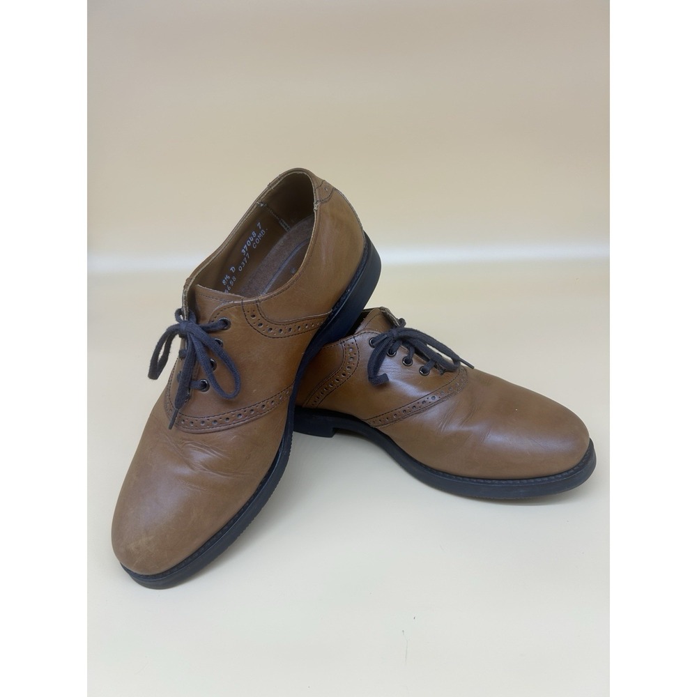 Allen Edmonds Brown Leather Oxford 8.5 D Cap Toe Vibram Sole USA - Picture 5 of 10